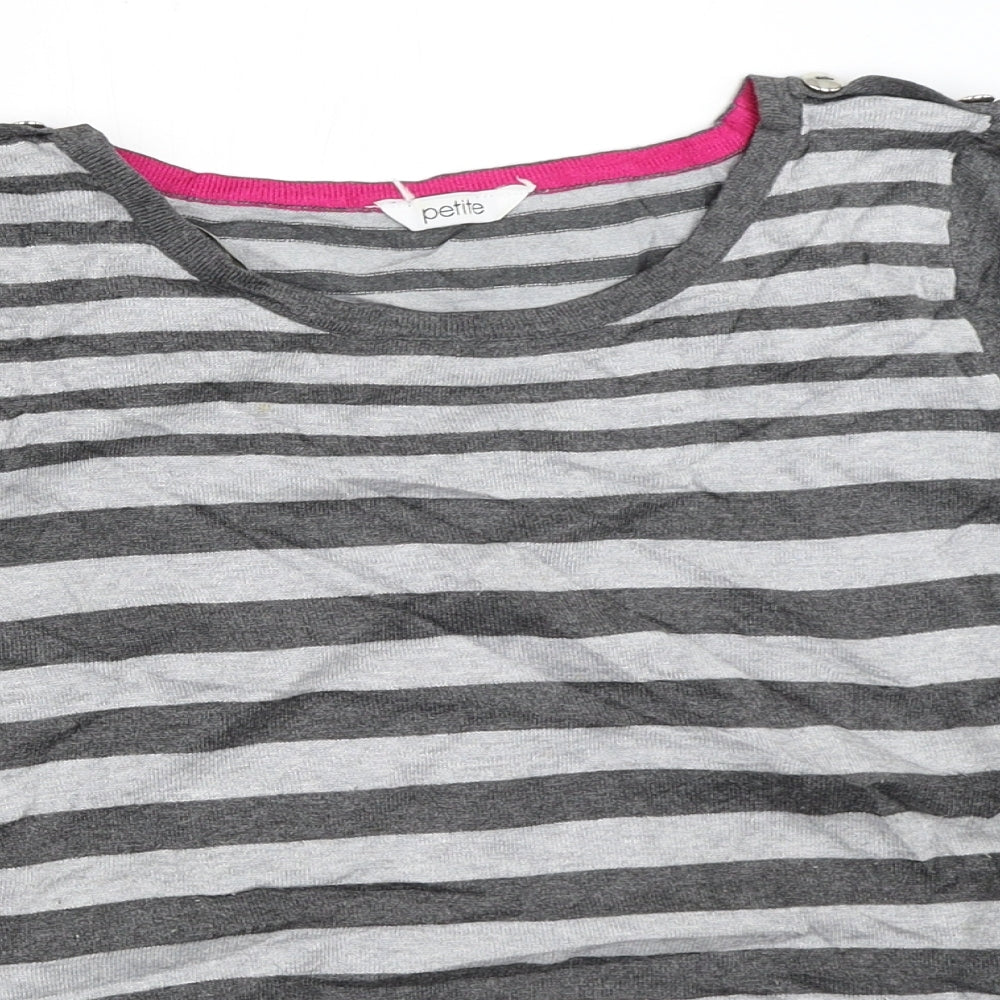 BHS Womens Grey Striped  Pullover Jumper Size 16