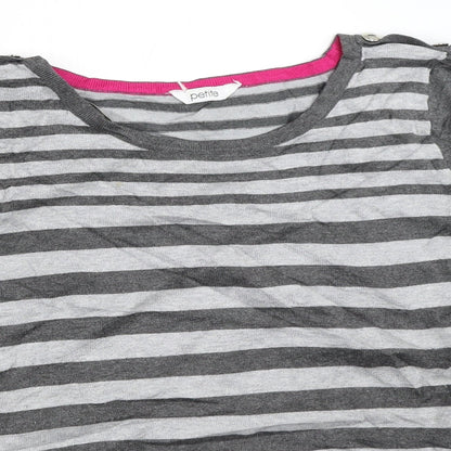 BHS Womens Grey Striped  Pullover Jumper Size 16