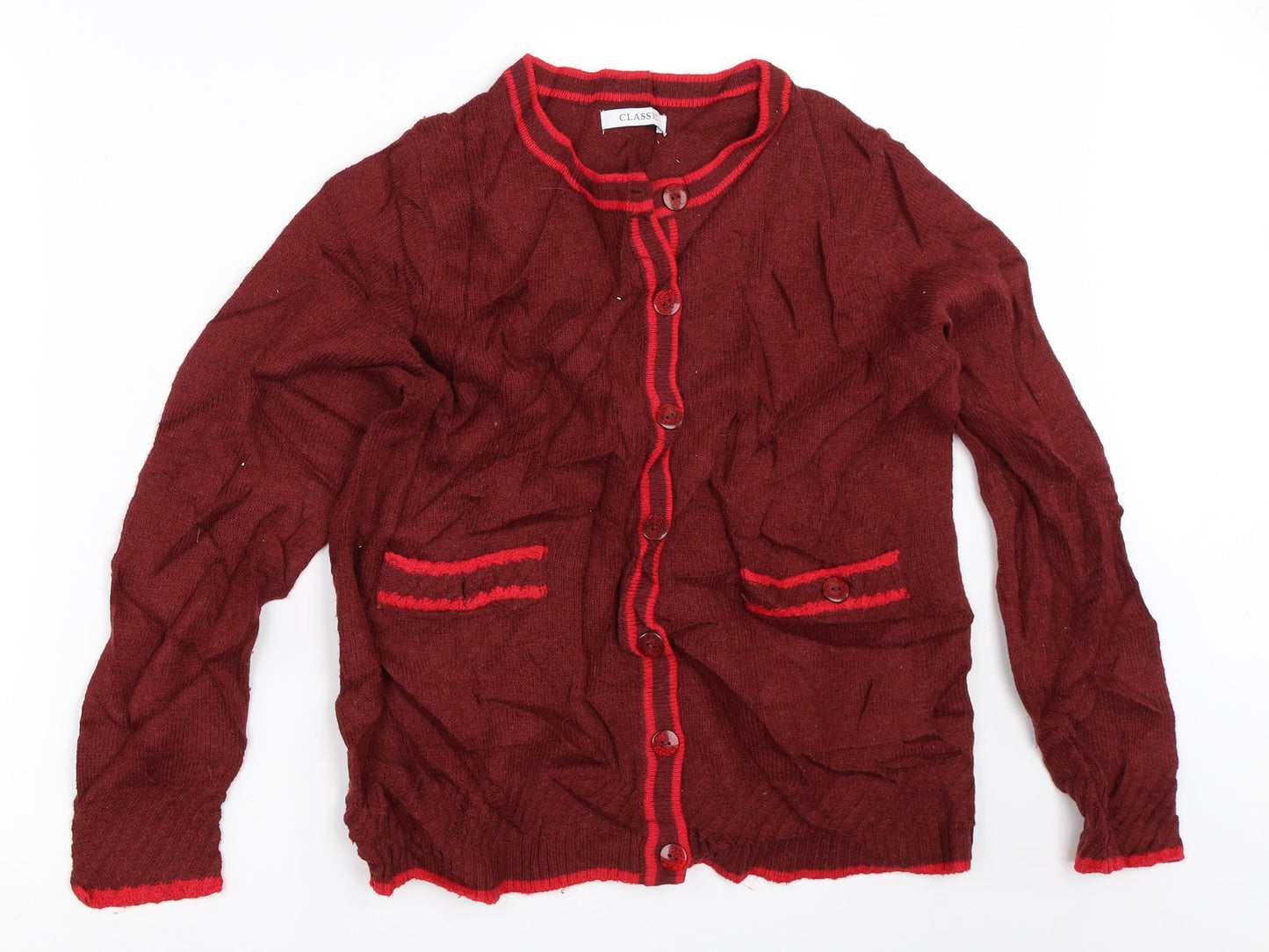 Womens UK Size 14 Marks and Spencer Red Cardigan Jumper