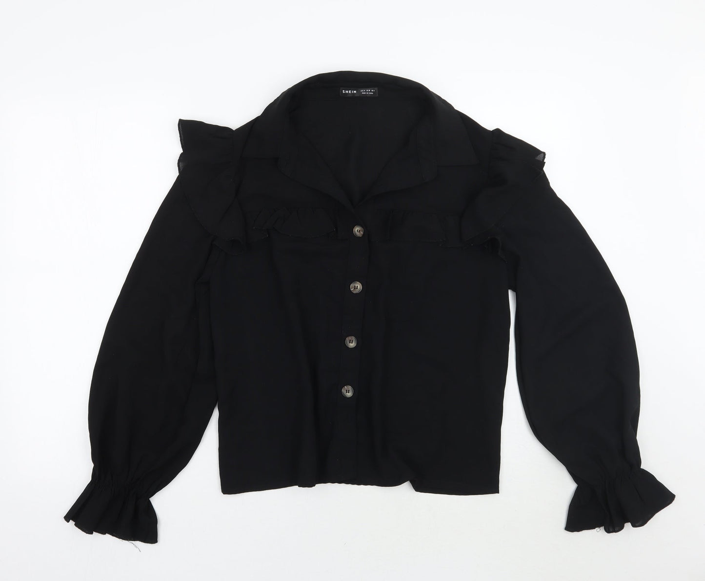 SheIn Womens Black   Basic Button-Up Size M