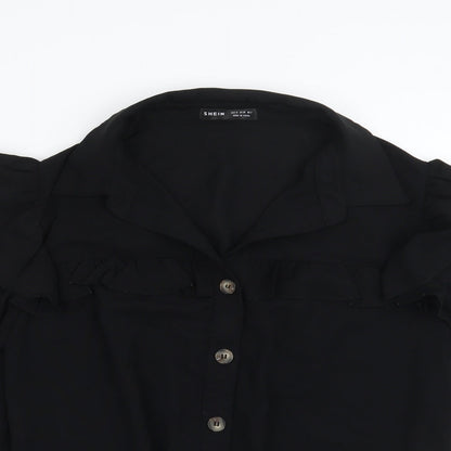 SheIn Womens Black   Basic Button-Up Size M