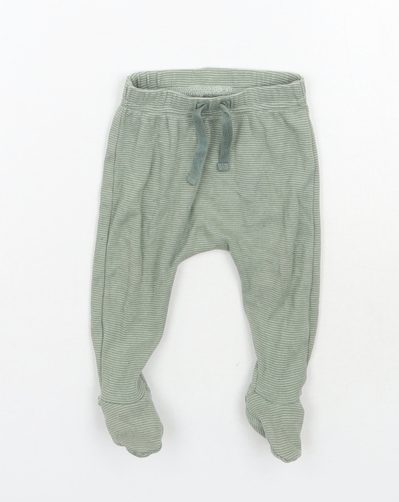George Boys Green Striped  Sweatpants Trousers Size 0-3 Months