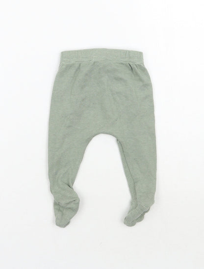George Boys Green Striped  Sweatpants Trousers Size 0-3 Months