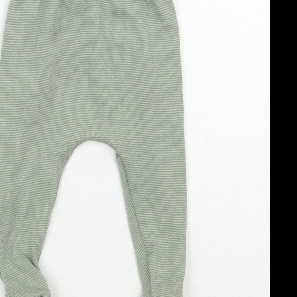 George Boys Green Striped  Sweatpants Trousers Size 0-3 Months