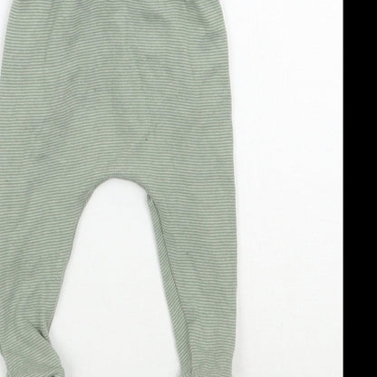 George Boys Green Striped  Sweatpants Trousers Size 0-3 Months