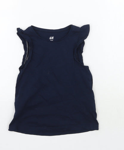 H&M Girls Blue   Basic Tank
