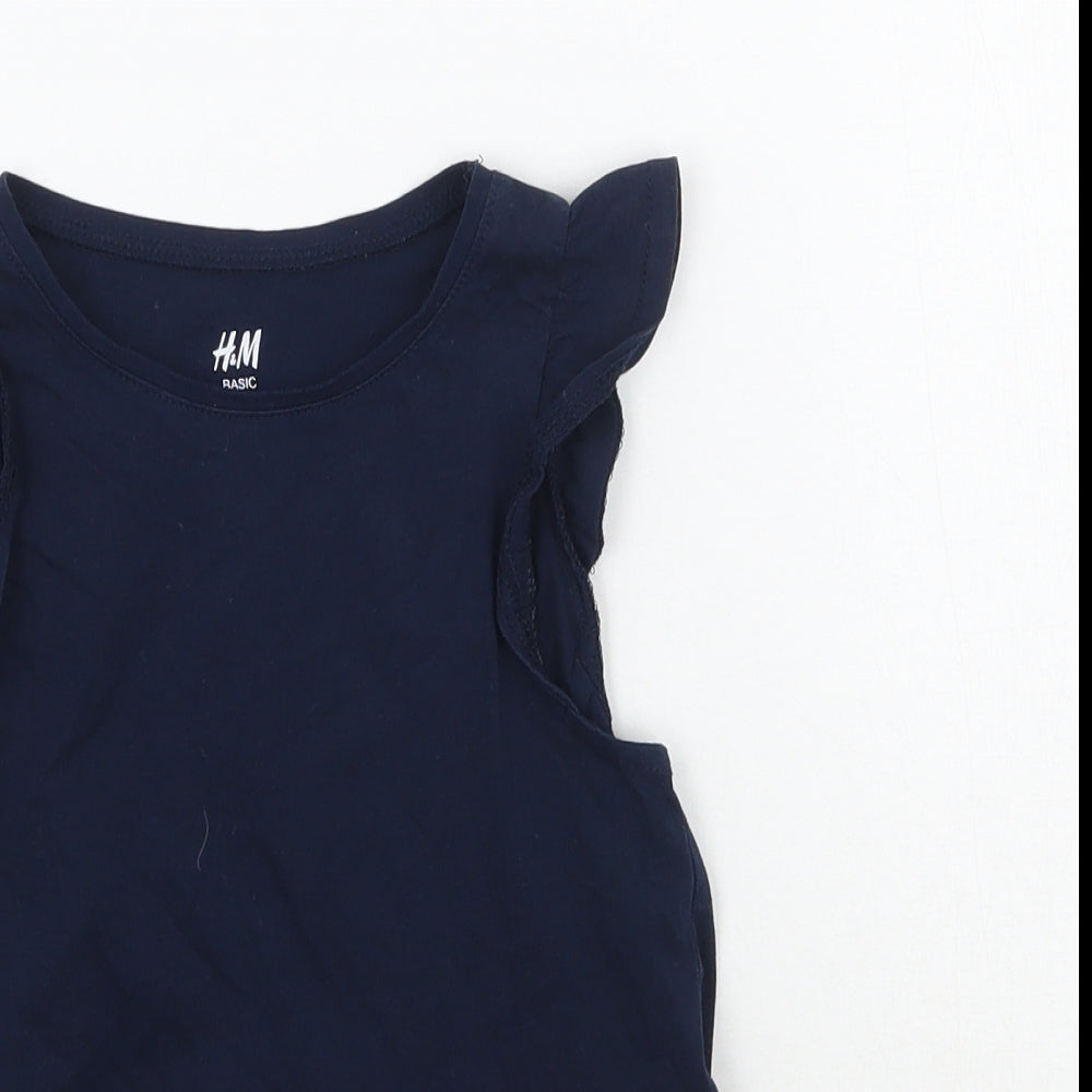H&M Girls Blue   Basic Tank