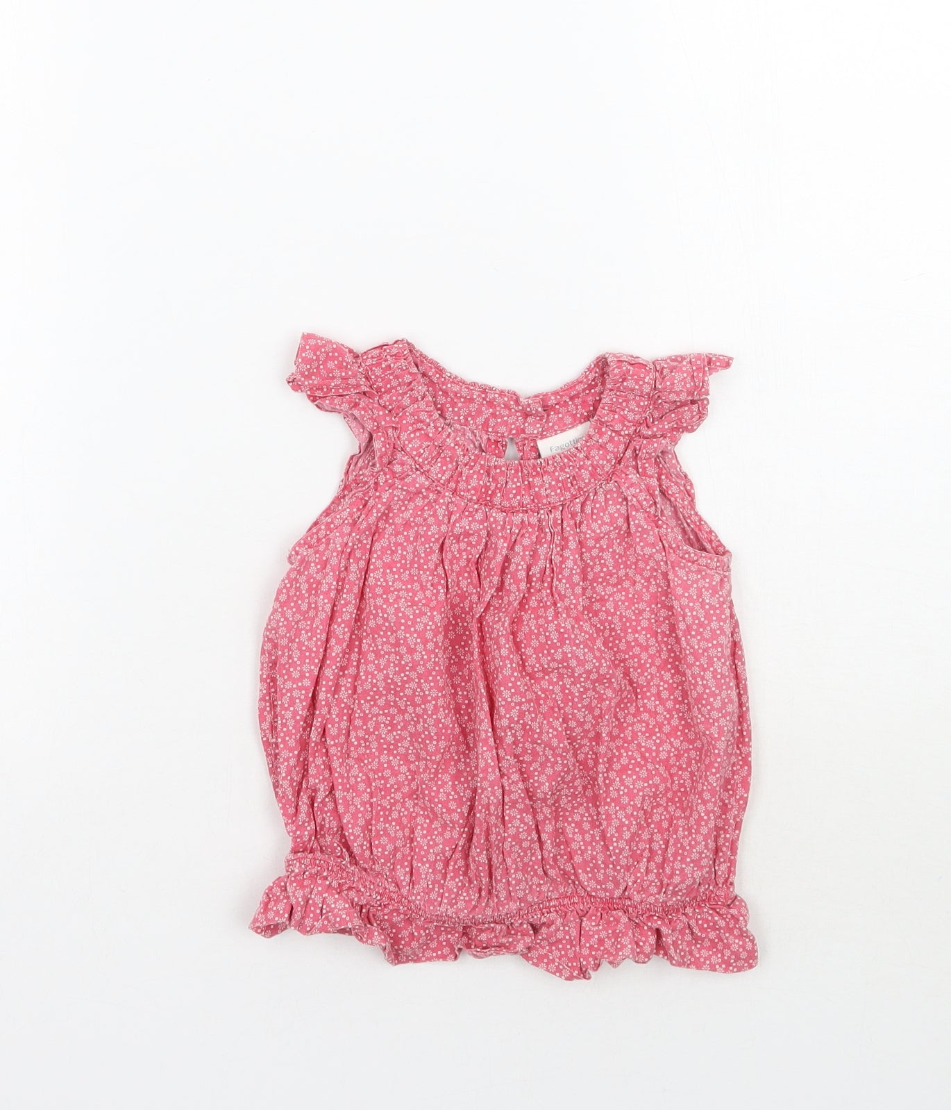 Fagottino Girls Pink Floral  Basic Tank Size 18-24 Months