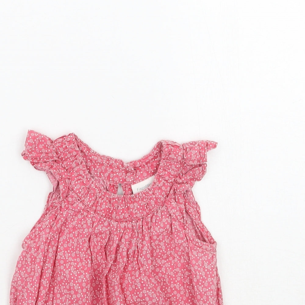 Fagottino Girls Pink Floral  Basic Tank Size 18-24 Months