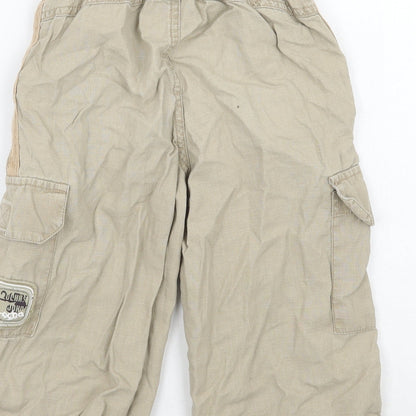 RJR.John Rocha Boys Beige   Cargo Trousers Size 7 Years