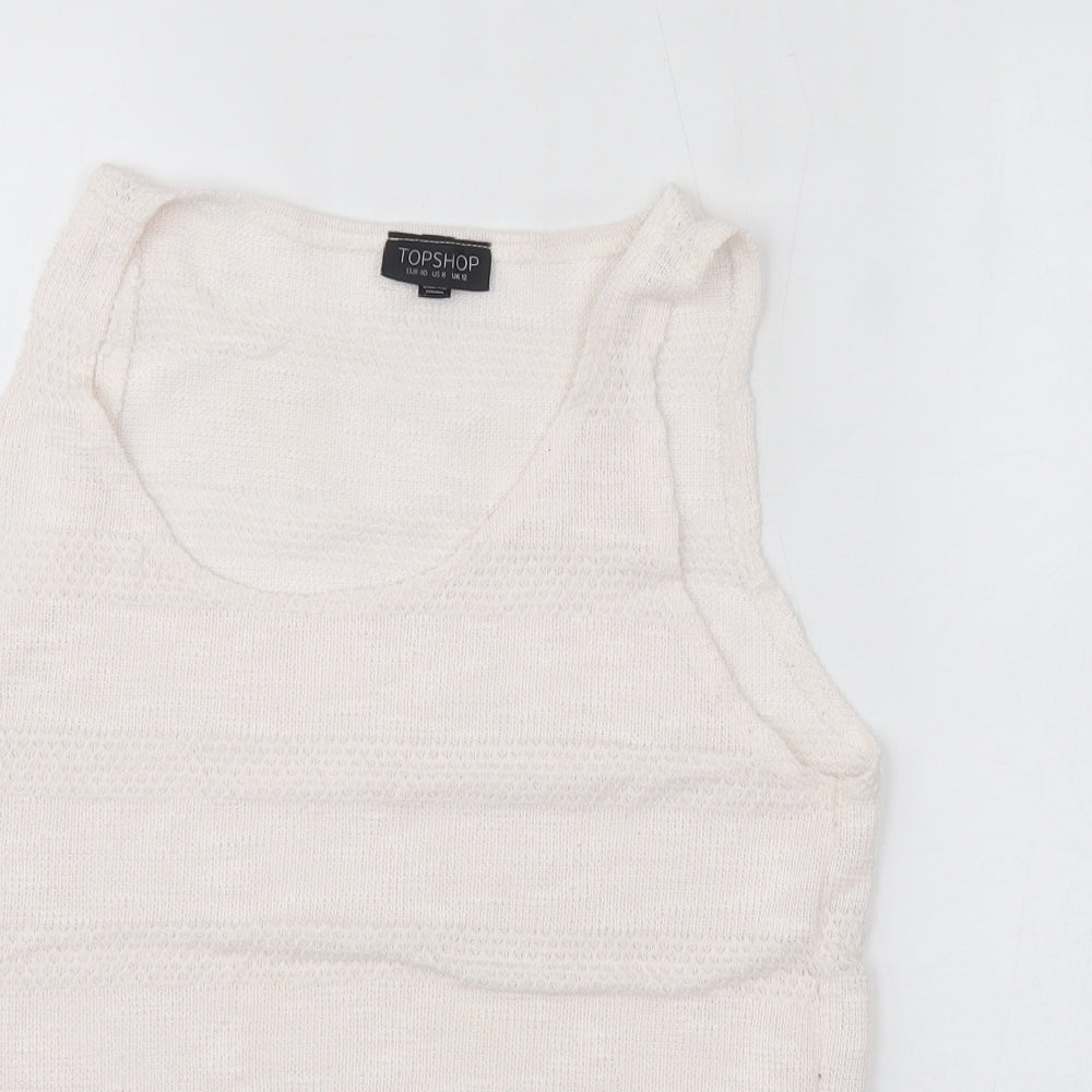 Womens UK Size 12 Topshop Pink Basic Tank