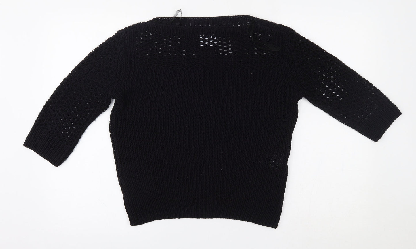 Womens UK Size 14 Papaya Black Pullover Jumper
