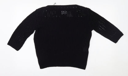 Womens UK Size 14 Papaya Black Pullover Jumper