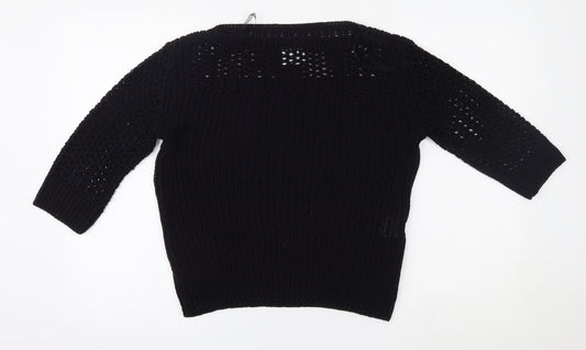 Womens UK Size 14 Papaya Black Pullover Jumper