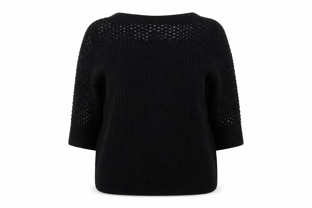 Womens UK Size 14 Papaya Black Pullover Jumper