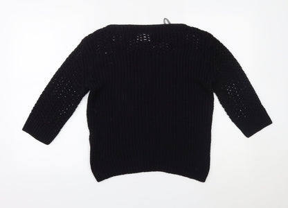 Womens UK Size 14 Papaya Black Pullover Jumper
