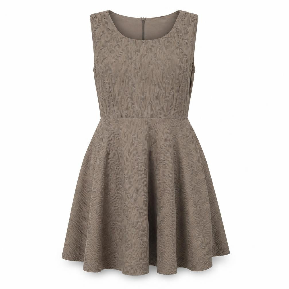 Front view of Uttam London women’s beige fit & flare, size M