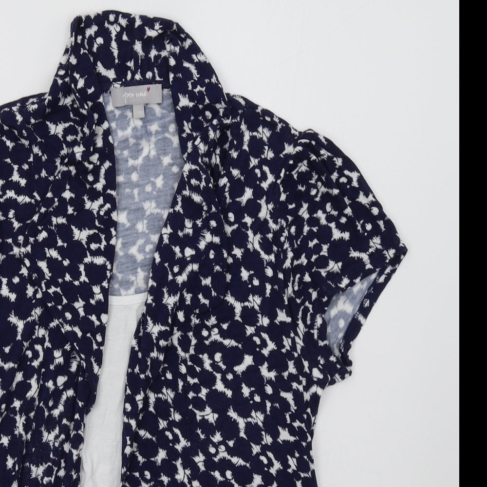 Womens UK Size 12 Per Una Blue Basic Blouse