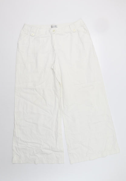 Womens UK Size 16 Look Regular Fit  White Trousers