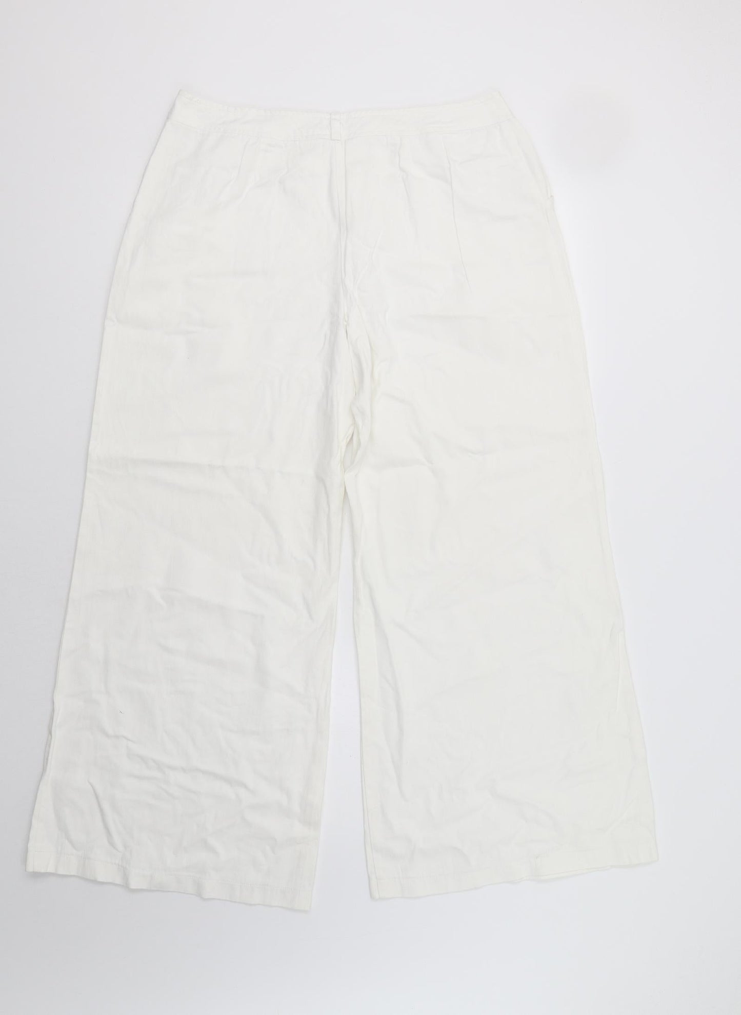Womens UK Size 16 Look Regular Fit  White Trousers
