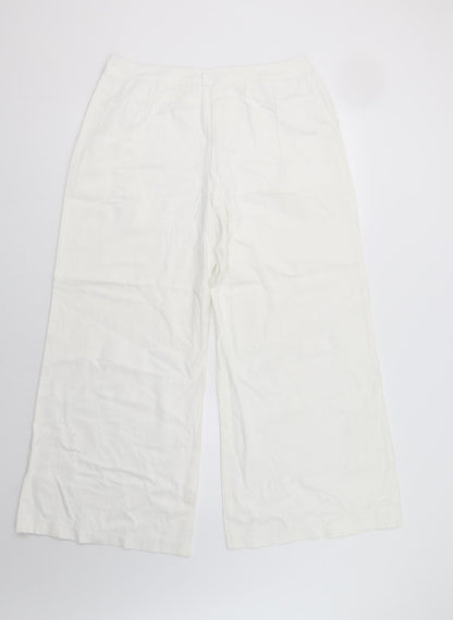 Womens UK Size 16 Look Regular Fit  White Trousers