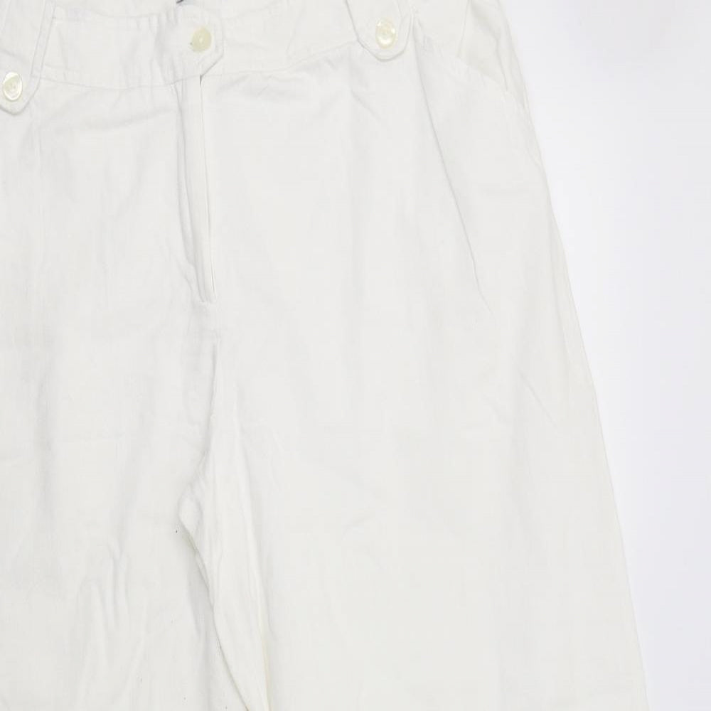 Womens UK Size 16 Look Regular Fit  White Trousers