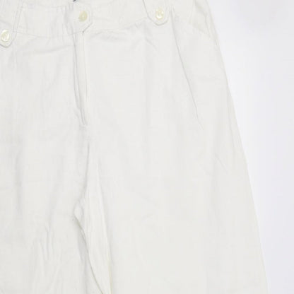 Womens UK Size 16 Look Regular Fit  White Trousers