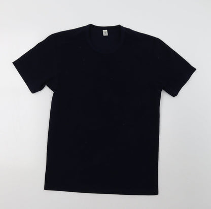 Womens UK Size M Preworn Blue Basic T-Shirt