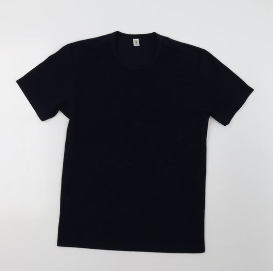 Womens UK Size M Preworn Blue Basic T-Shirt