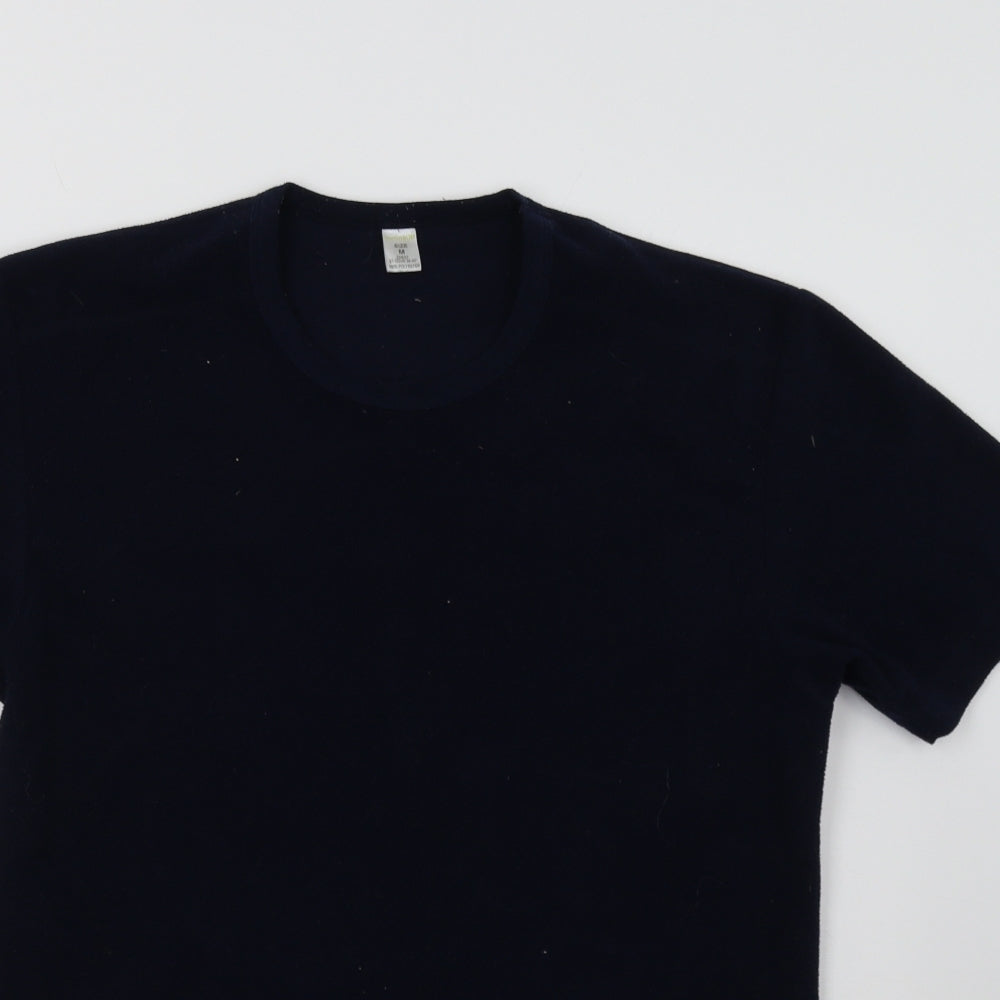 Womens UK Size M Preworn Blue Basic T-Shirt