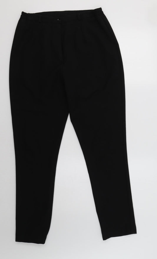 Womens UK Size 12 VINCI Regular Fit Dress Pants Black Trousers