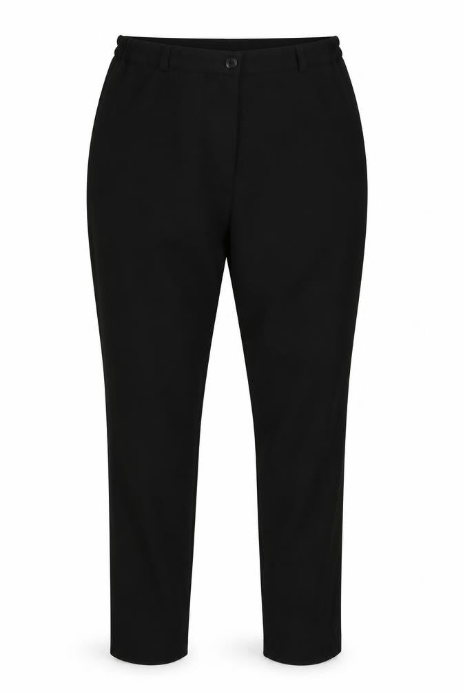 Front view of VINCI women’s black dress pants trousers, size UK 12, 30-inch leg