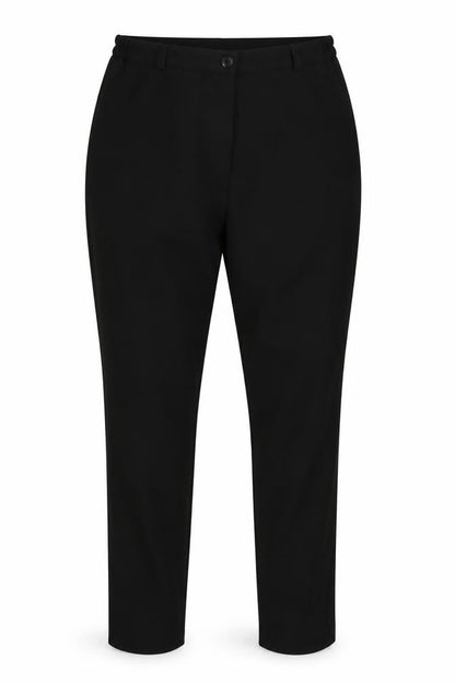 Front view of VINCI women’s black dress pants trousers, size UK 12, 30-inch leg
