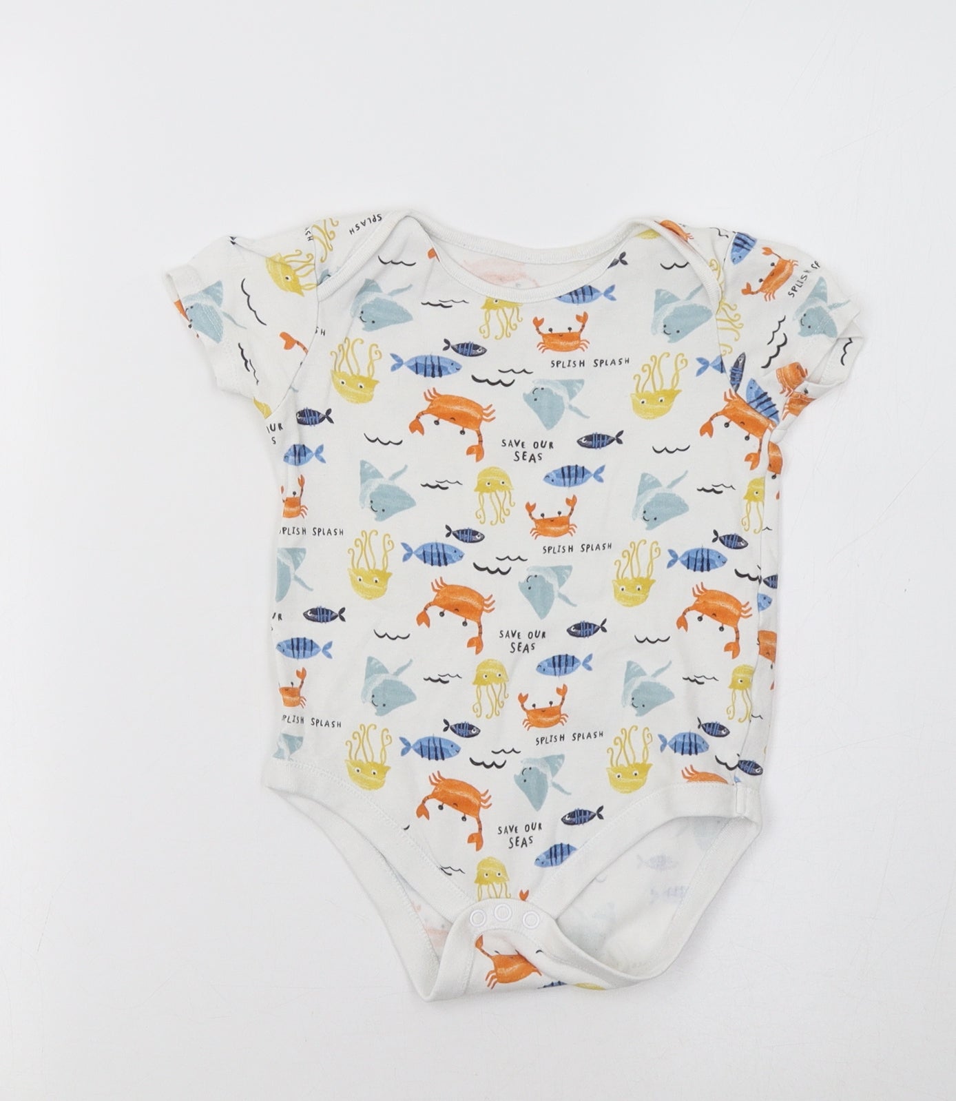 F&F Girls White Geometric  Romper One-Piece Size 2-3 Years