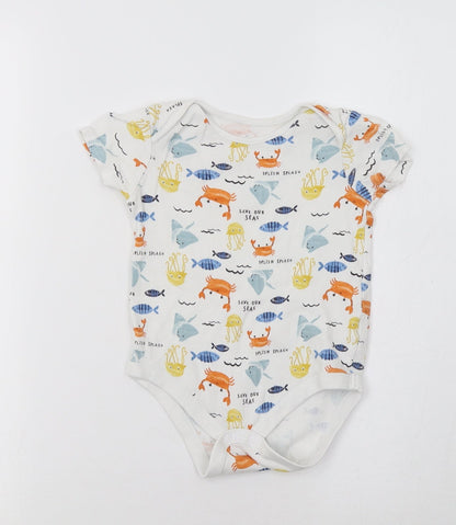 F&F Girls White Geometric  Romper One-Piece Size 2-3 Years
