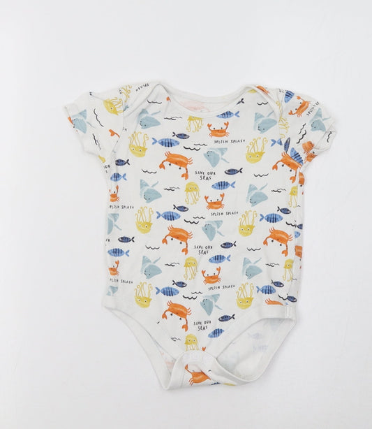 F&F Girls White Geometric  Romper One-Piece Size 2-3 Years