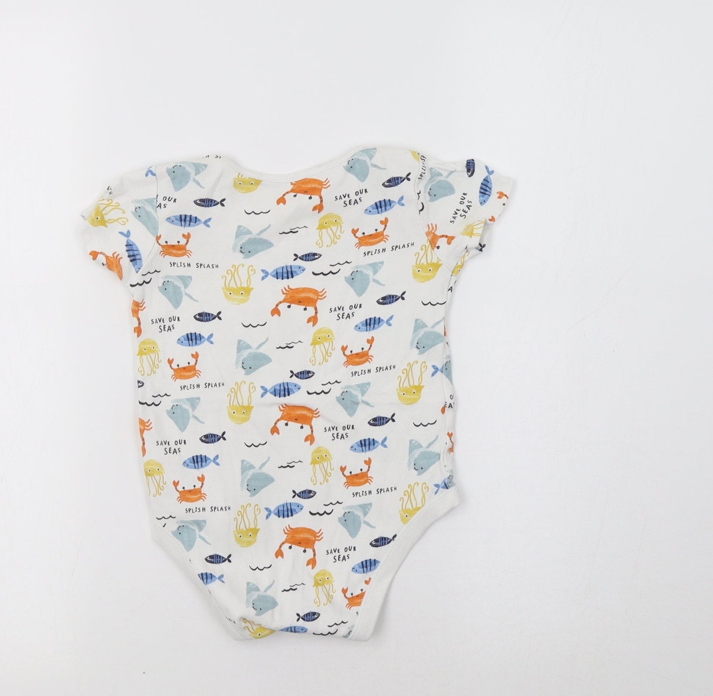 F&F Girls White Geometric  Romper One-Piece Size 2-3 Years