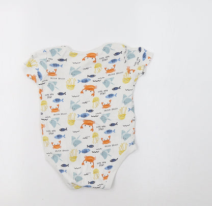 F&F Girls White Geometric  Romper One-Piece Size 2-3 Years