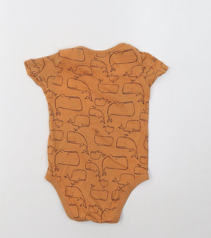 F&F Girls Orange   Romper One-Piece Size 2-3 Years  - Whale Print