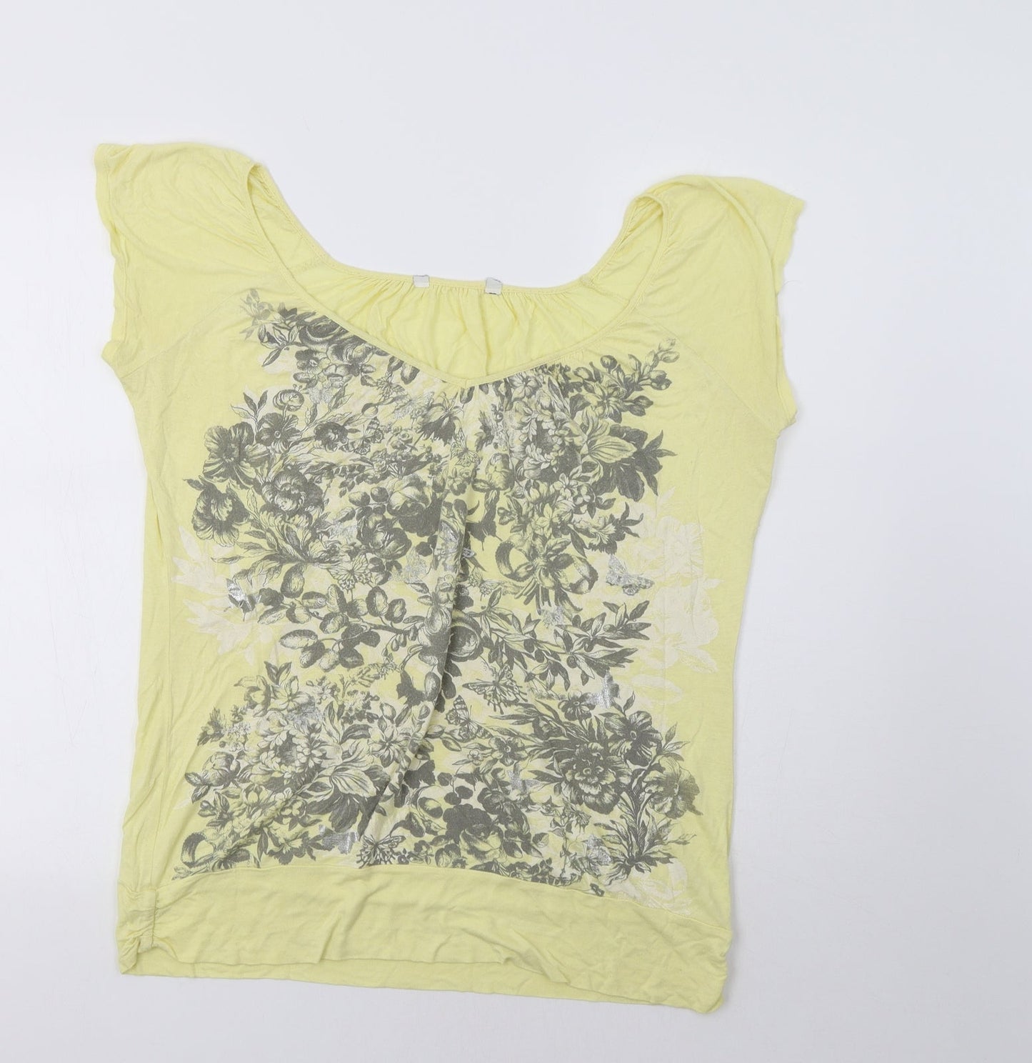 Womens UK Size 12 New Look Yellow Basic Blouse