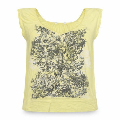Womens UK Size 12 New Look Yellow Basic Blouse