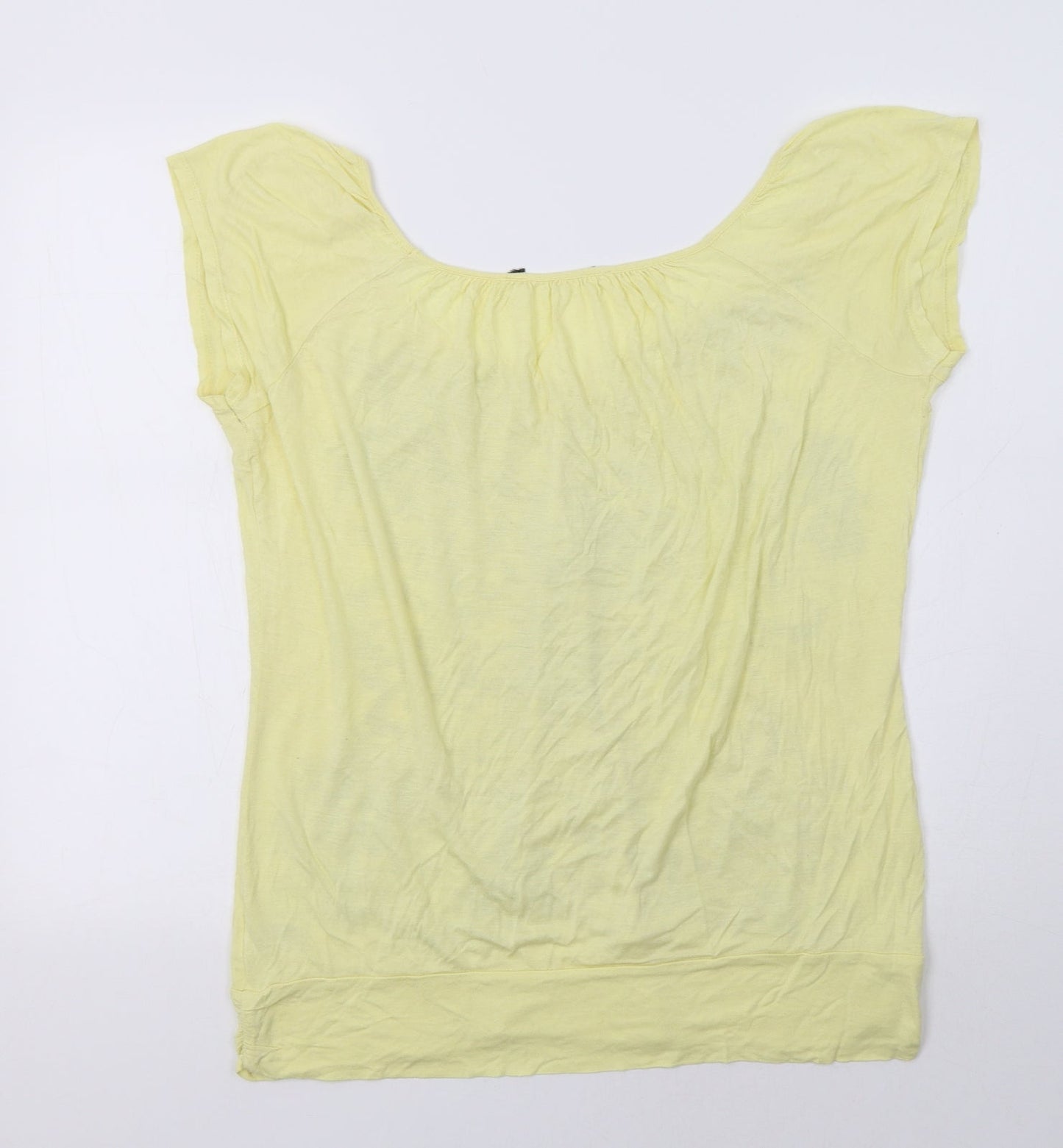 Womens UK Size 12 New Look Yellow Basic Blouse