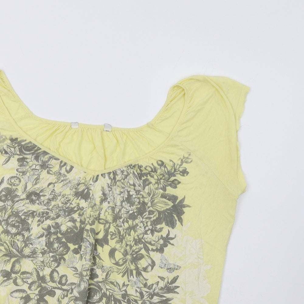 Womens UK Size 12 New Look Yellow Basic Blouse