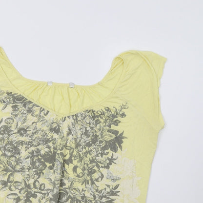 Womens UK Size 12 New Look Yellow Basic Blouse