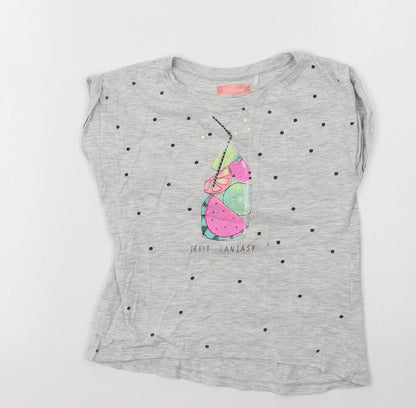 Cool Club Girls Grey   Basic T-Shirt Size 4-5 Years