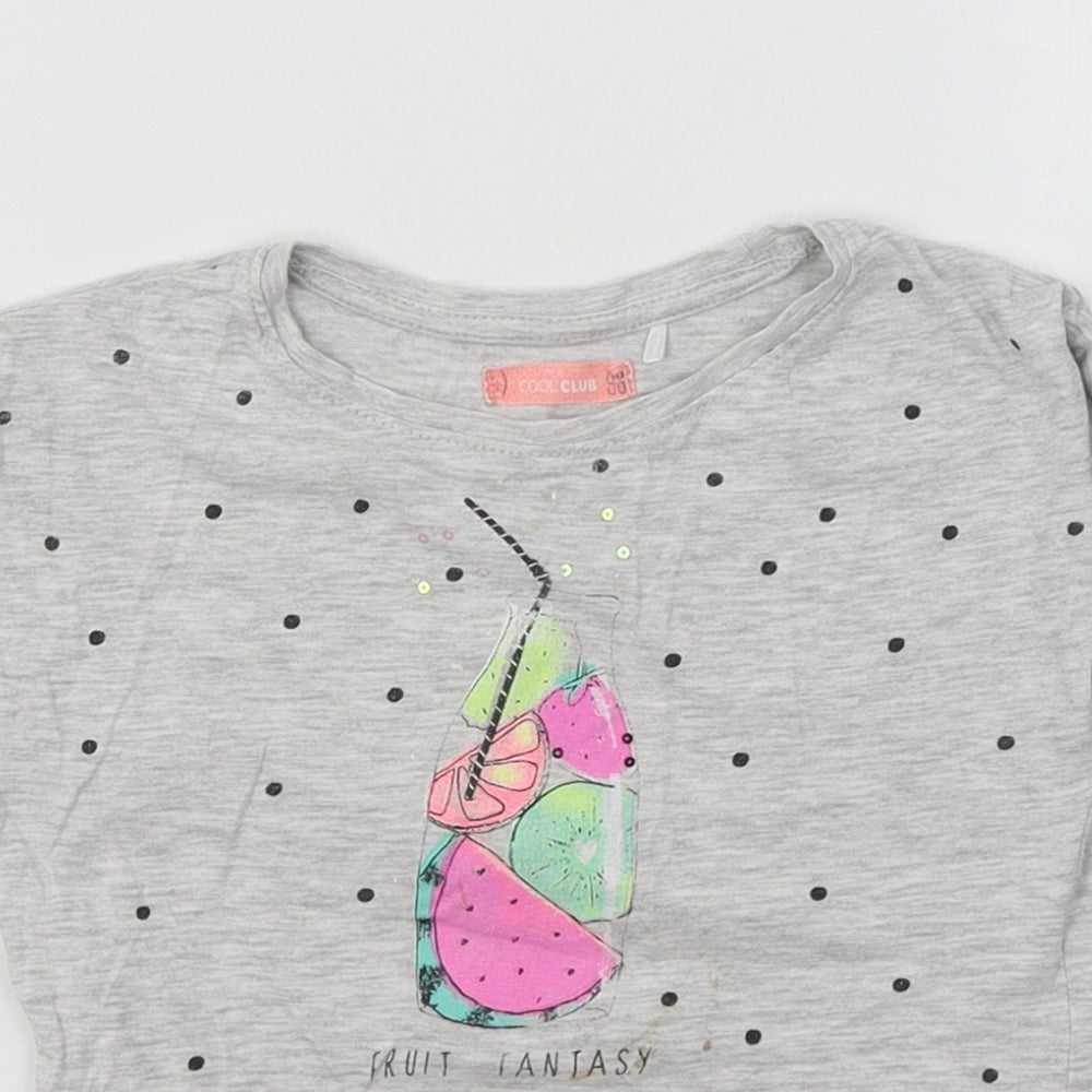 Cool Club Girls Grey   Basic T-Shirt Size 4-5 Years