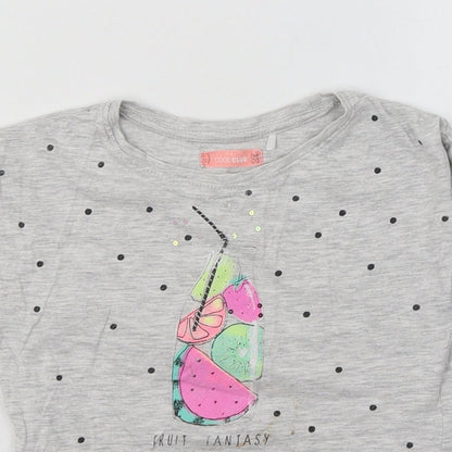 Cool Club Girls Grey   Basic T-Shirt Size 4-5 Years