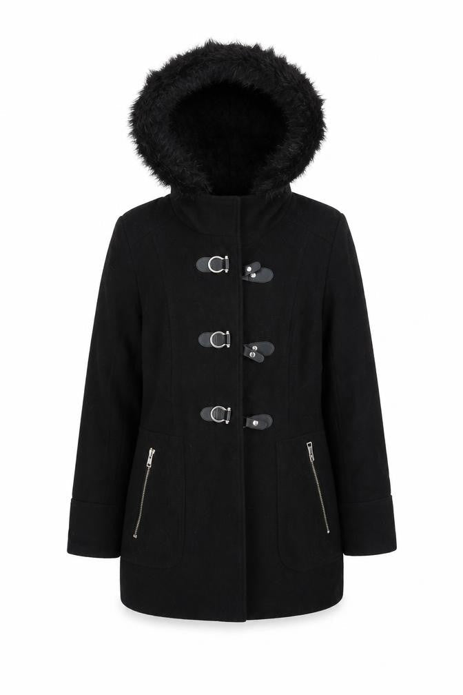 Womens UK Size 10 M&Co Black Overcoat