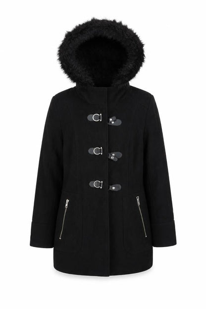 Womens UK Size 10 M&Co Black Overcoat