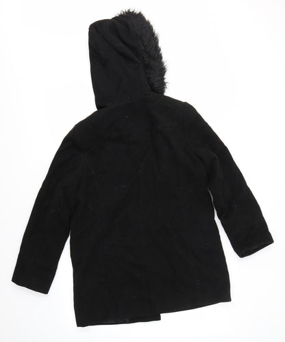 M&Co Womens Black   Overcoat Coat Size 10